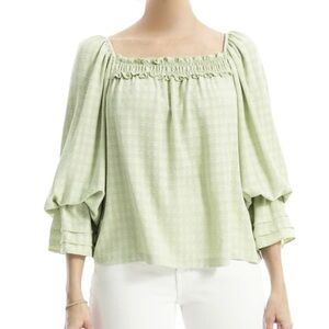 ✨ Max Studio ($138) Square Neck Long Sleeve Blouse - PTP 24